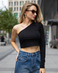 Топ на одне плече чорний