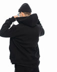 Чоловіча кофта утеплена на блискавці з капюшоном чорна