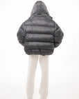 Сірий пуховик оверсайз