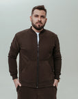 Чоловічий костюм без капюшону на блискавці коричневий