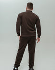Чоловічий костюм без капюшону на блискавці коричневий
