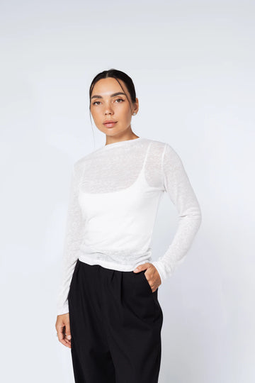 Лонгслів прозорий - молочний