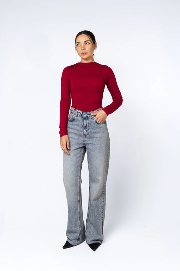 Джинси вінтажні прямого крою з необробленим низом