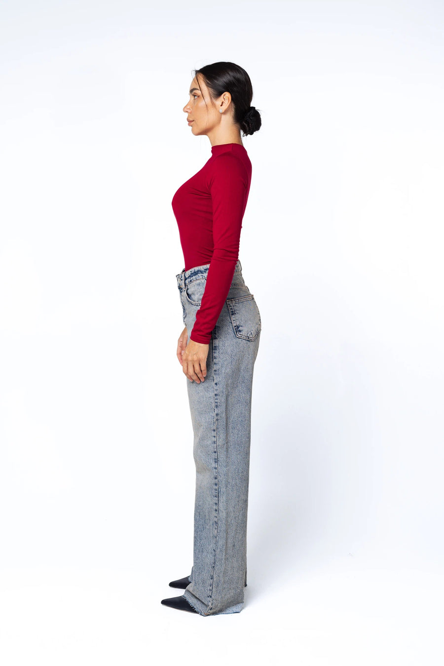 Джинси вінтажні прямого крою з необробленим низом