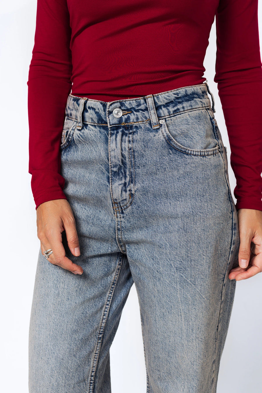 Джинси вінтажні прямого крою з необробленим низом