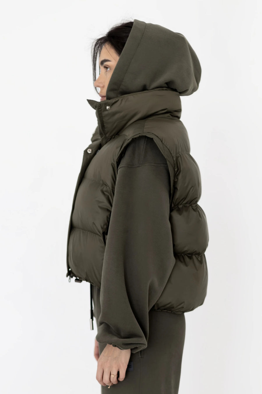 Жилет укорочений на затяжках - Хакі