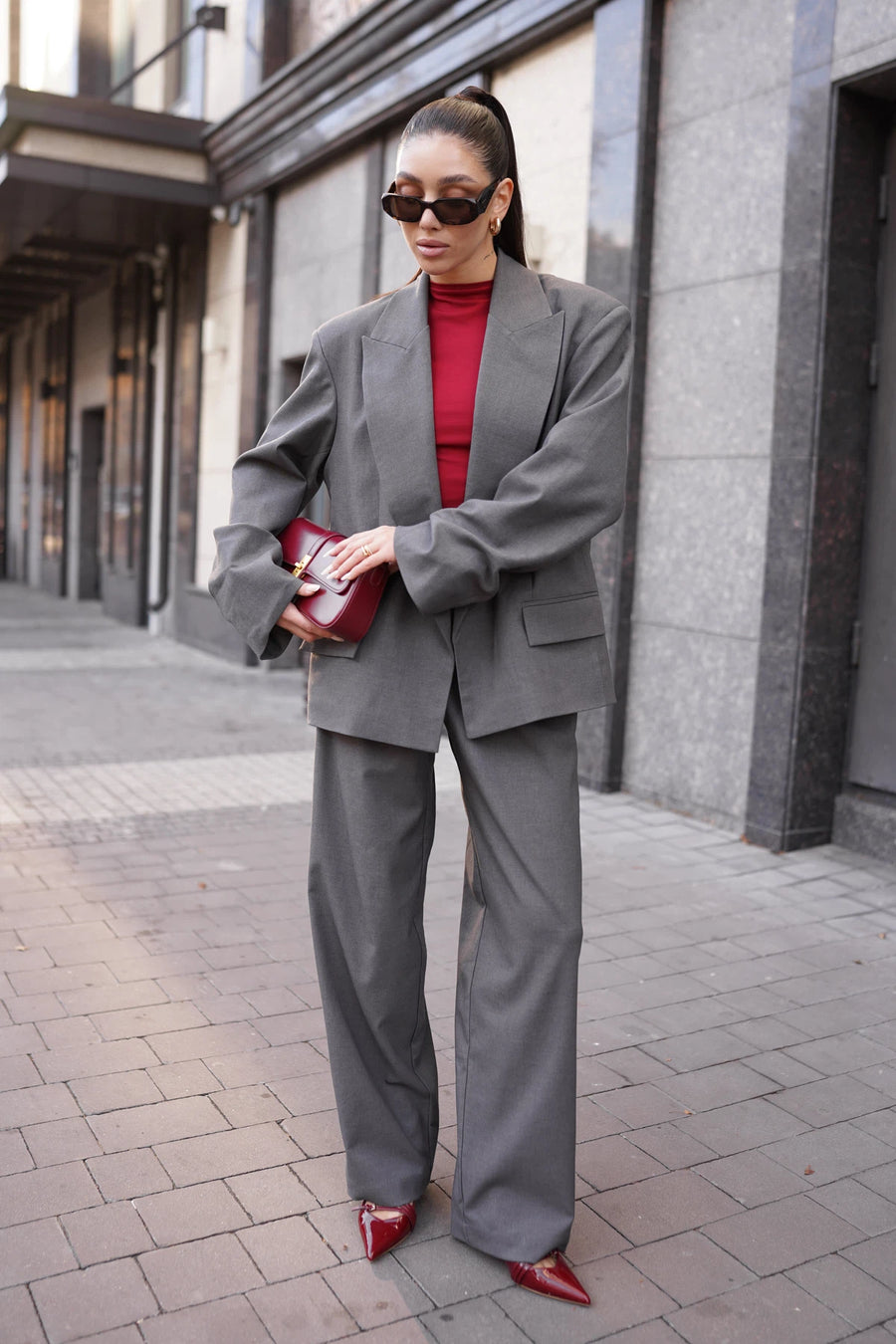 Брюки класичного крою - сірі