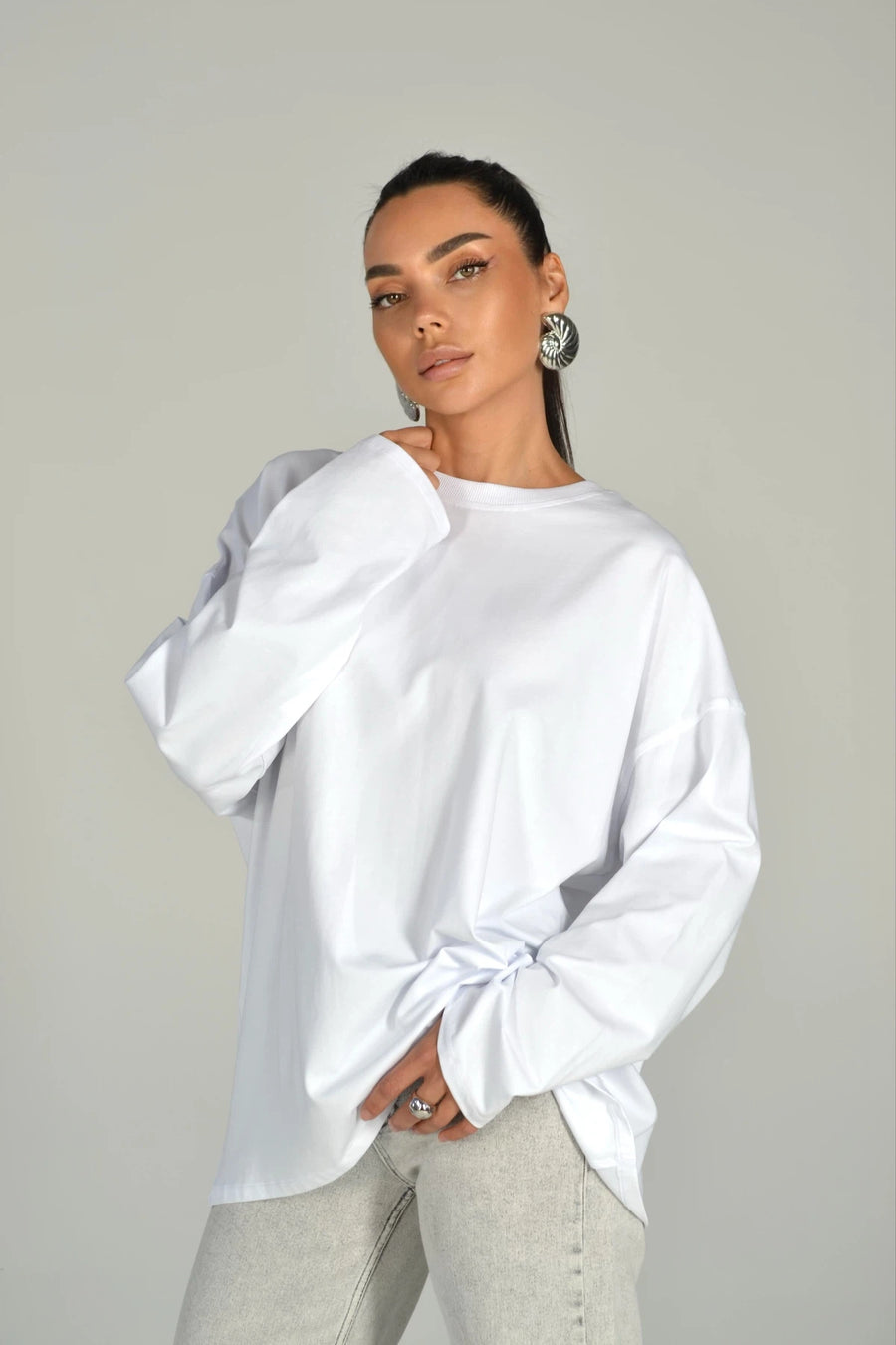 Базовий лонгслів - білий