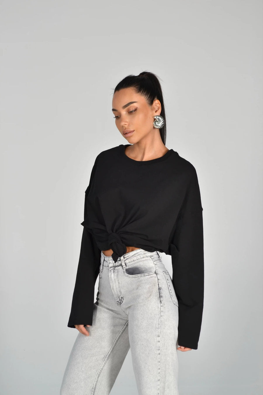 Базовий лонгслів - чорний