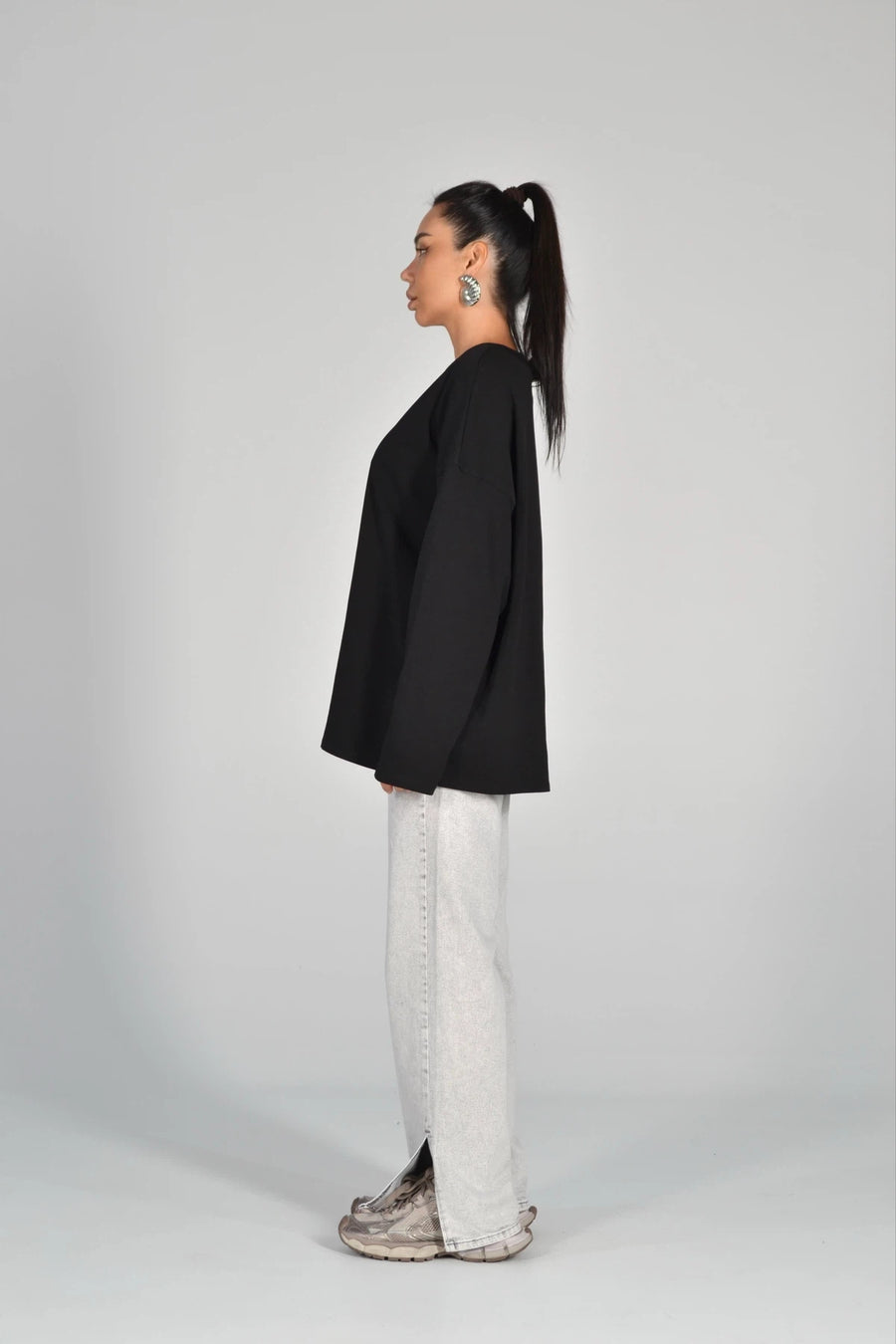 Базовий лонгслів - чорний