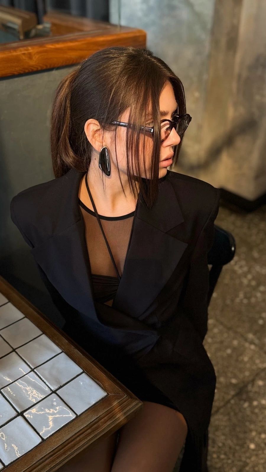 Приталений жакет - чорний