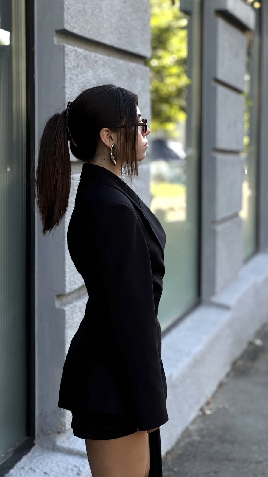 Приталений жакет - чорний